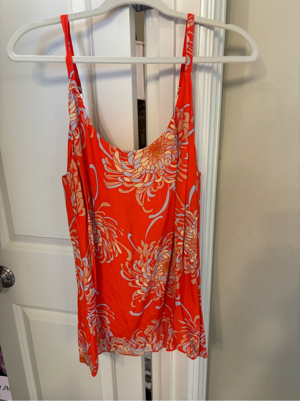 CAbi Orange Floral Spaghetti-Strap Camisole